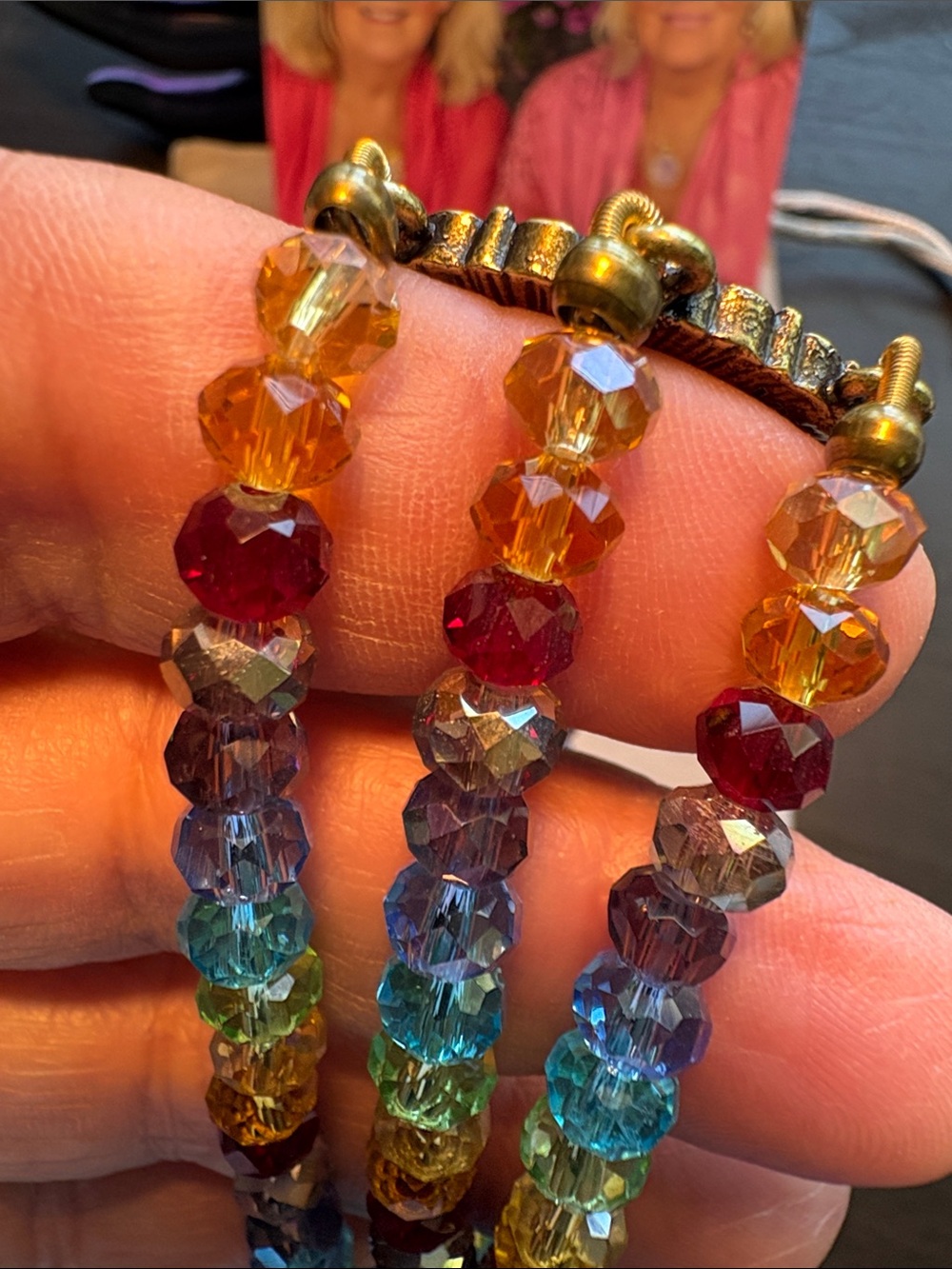 Kirk's Folly Multicolor Beaded Moon Face Bracelet - Picture 3 of 5